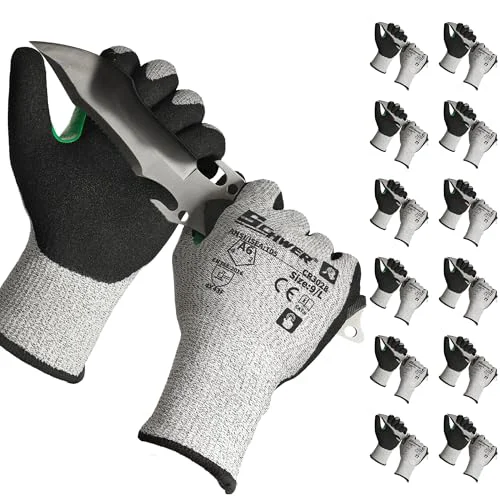 Secure 12 Pairs A6 Cut Resistant Work Gloves 12 Count Smart