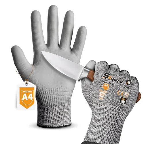 Safe 12 Pairs ANSI A4 Cut Resistant Gloves 12 Count Verified