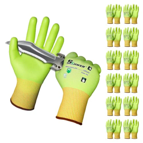 Safe 12 Pairs ANSI A6 Cut Resistant Gloves 12 Count Easy-to-Use