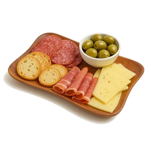 Fashionable Woodard Charles Acacia Wood Large Pinched Serving Tray 24 Count Minimalist