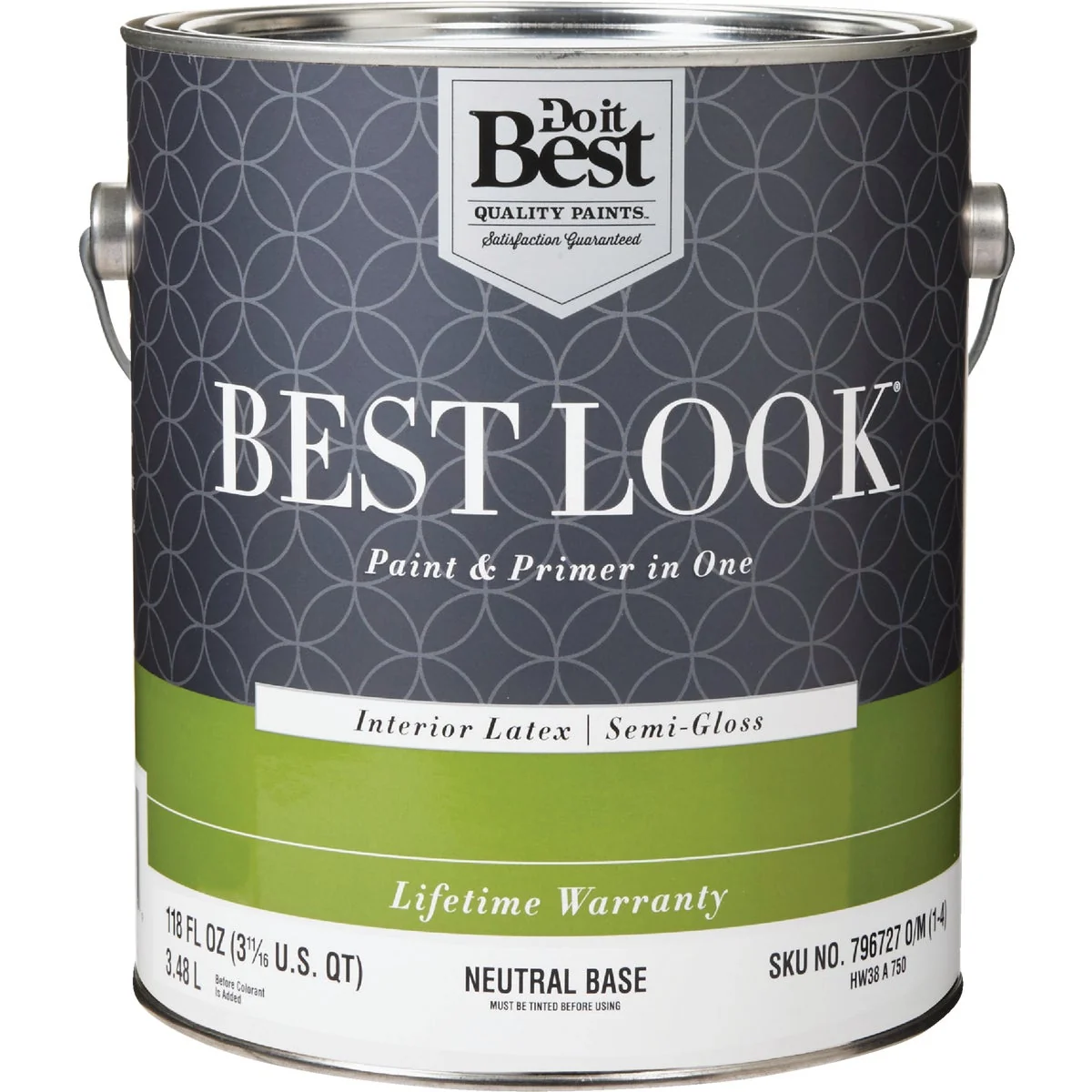 Modern Look Latex Paint Primer In One Semi-Gloss Interior Wall Paint Neutral Base 1 Gal. Easy-to-Use