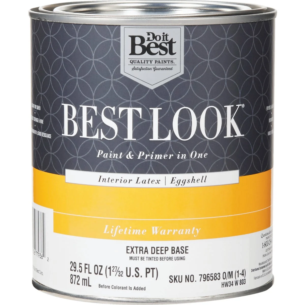 Solid Look Latex Paint Primer In One Eggshell Interior Wall Paint Extra Deep Base 1 Qt. Sophisticated