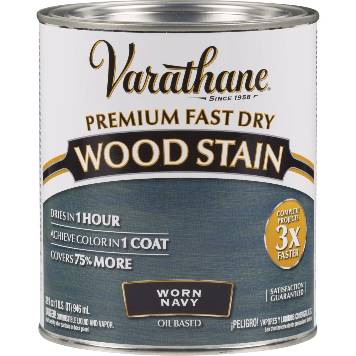 Detailed Varathane Fast Dry Worn Navy Urethane Modified Alkyd Interior Wood Stain 1 Qt. Versatile