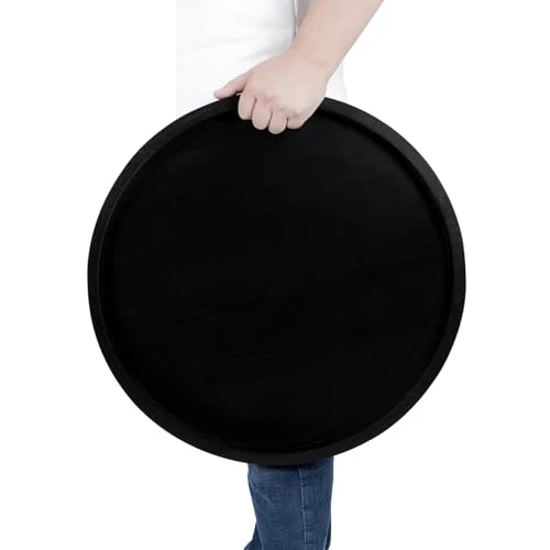 Dependable Round Ottoman Tray Large Wood Serving Tray for Table Living Room Bedroom Fashionable