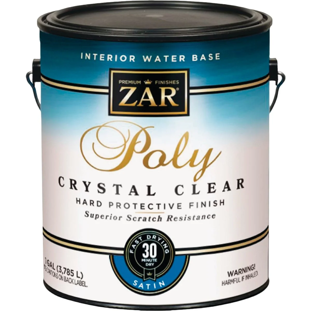 Authentic ZAR Aqua Satin Water-Based Interior Polyurethane 1 Gal. Modern