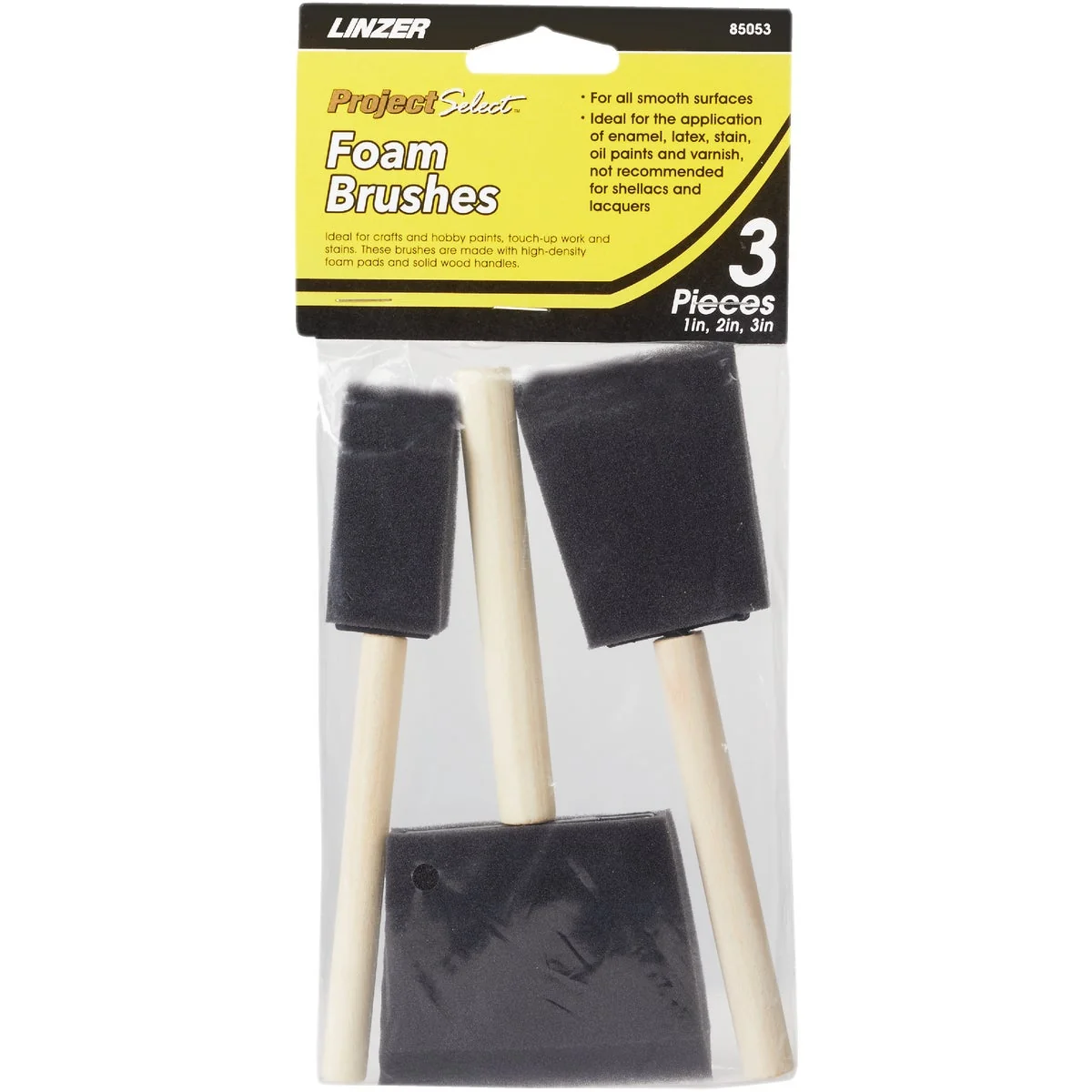 Exceptional Linzer Project Select High Density Closed Foam Brush 3-Pack Green