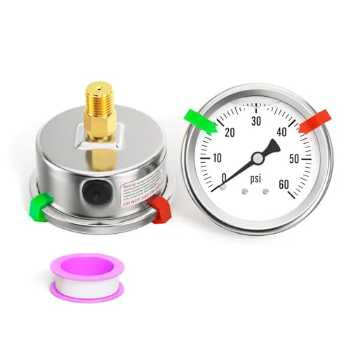 Proven 0 60PSI Stainless Steel Liquid Filled Pressure Gauge Next-Generation
