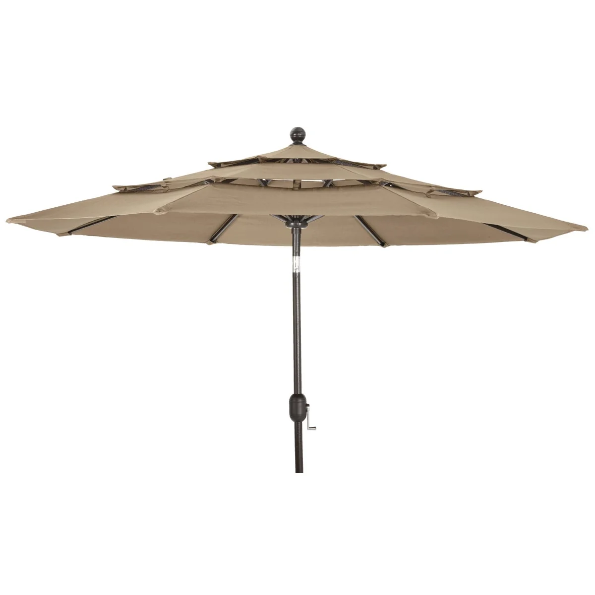 Trusted Outdoor Expressions 9 Ft. 3-Tier Tilt Crank Tan Patio Umbrella Carefully Designed