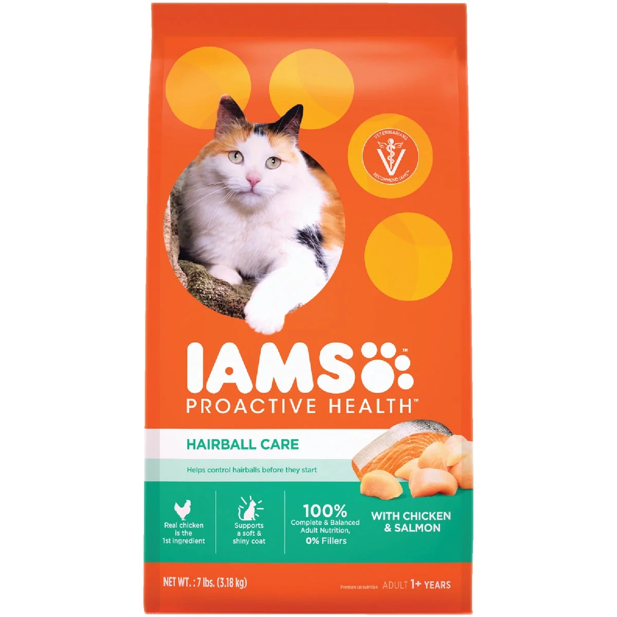 Modern Iams Proactive Health Hairball Care 7 Lb. Chicken Salmon Flavor Adult Dry Cat Food Genuine