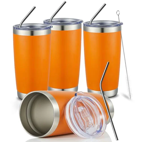Flexible 20oz Tumbler Bulk Double Wall Vacuum Insulated Travel Mug 4 Count Elegant