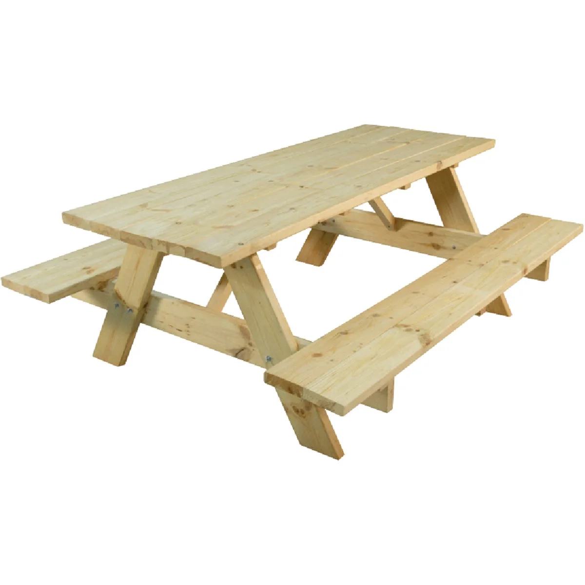 Eco-Friendly Outdoor Essentials 6 Ft. Natural Untreated Picnic Table with Benches Long-Lasting