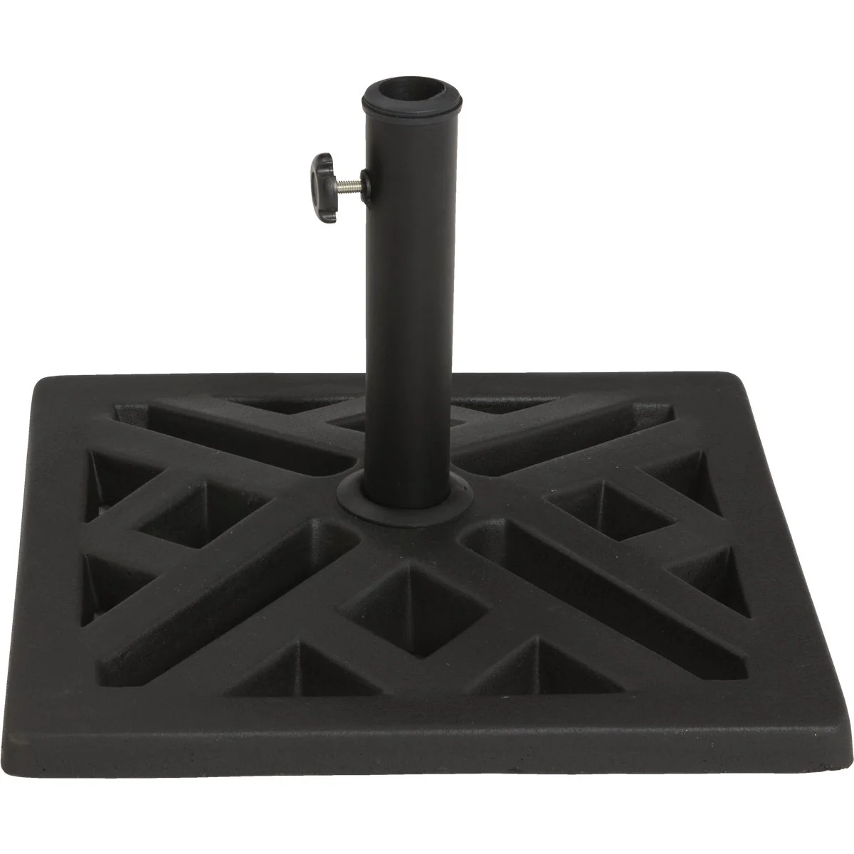 Sophisticated Outdoor Expressions 17 In. Square Black Polyresin Umbrella Base Advanced