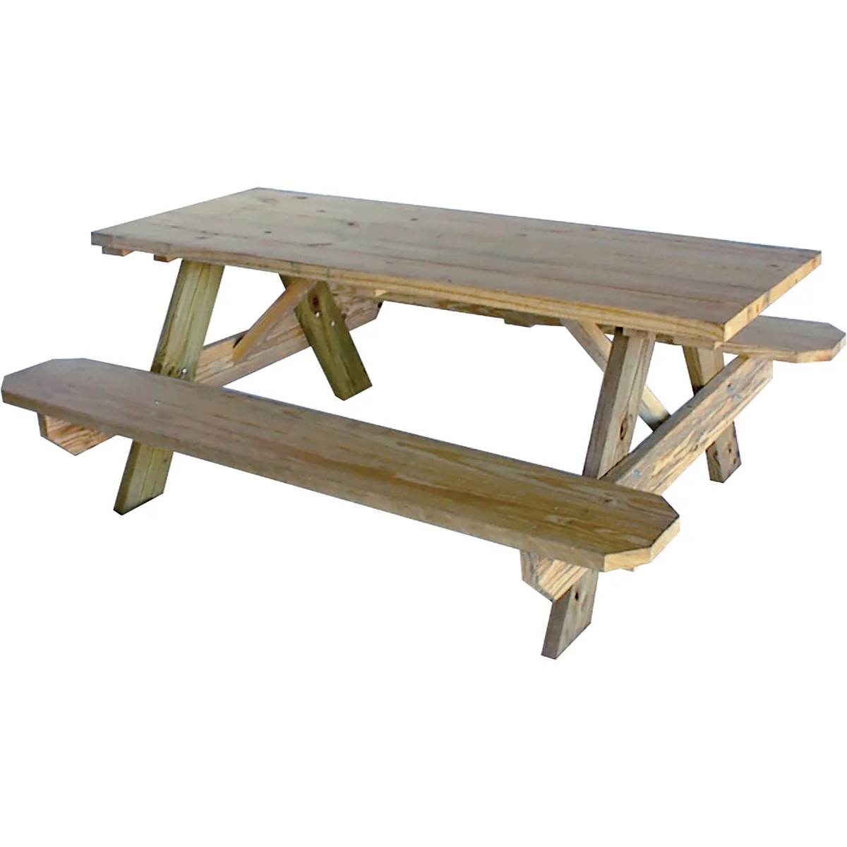 Trusted Outdoor Essentials 6 Ft. Pressure-Treated Wood Picnic Table with Benches Artisan