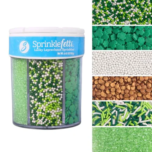 Reliable St Patricks Day 6 Cell Sprinkles Jar 6.45 Ounce Reusable