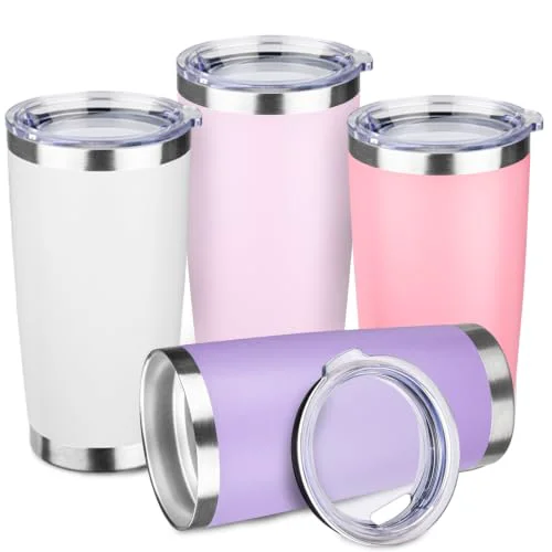Exclusive 4 Pack 20oz Stainless Steel Travel Coffee Tumbler Comfortable