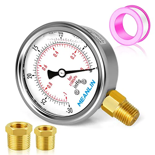 Proven 30inHG 0Psi Stainless Steel 1 Solid
