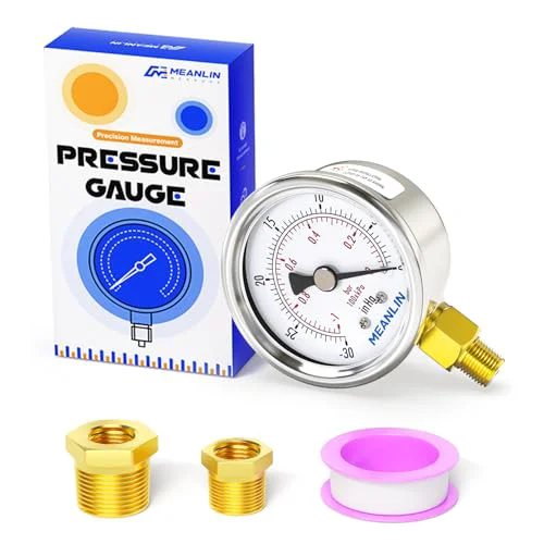 Consistent 30inHG 0Psi Vacuum Gauge Stainless Steel 1 Premium Material