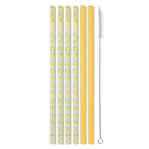 Trusted Reusable Straw Set with Cleaning Brush 6 Count High-Quality