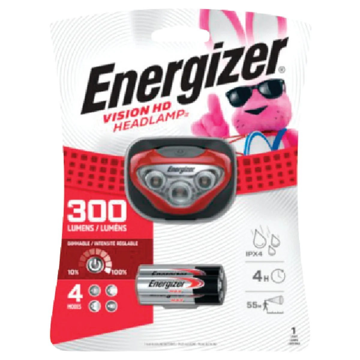 Carefully Designed Energizer Vision HD 300 Lm. LED 3AAA Headlamp Breathable