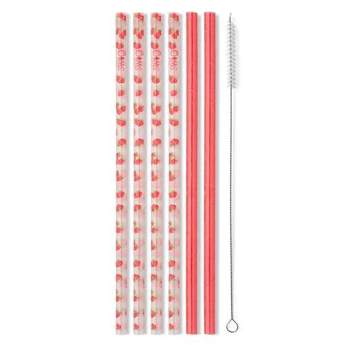 Verified Reusable Straw Set with Cleaning Brush 6 Count Advanced