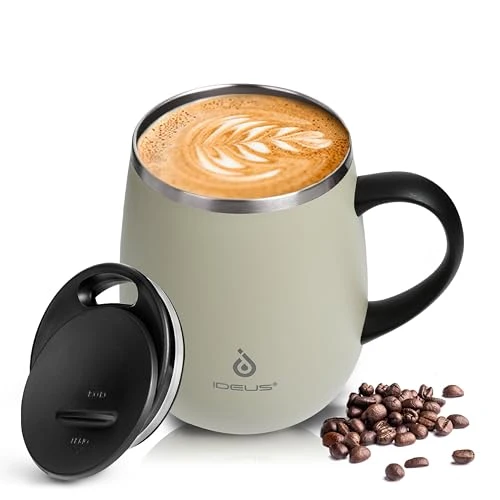 Refined 16 oz Insulated Coffee Mug with Lid and Handle Crafted