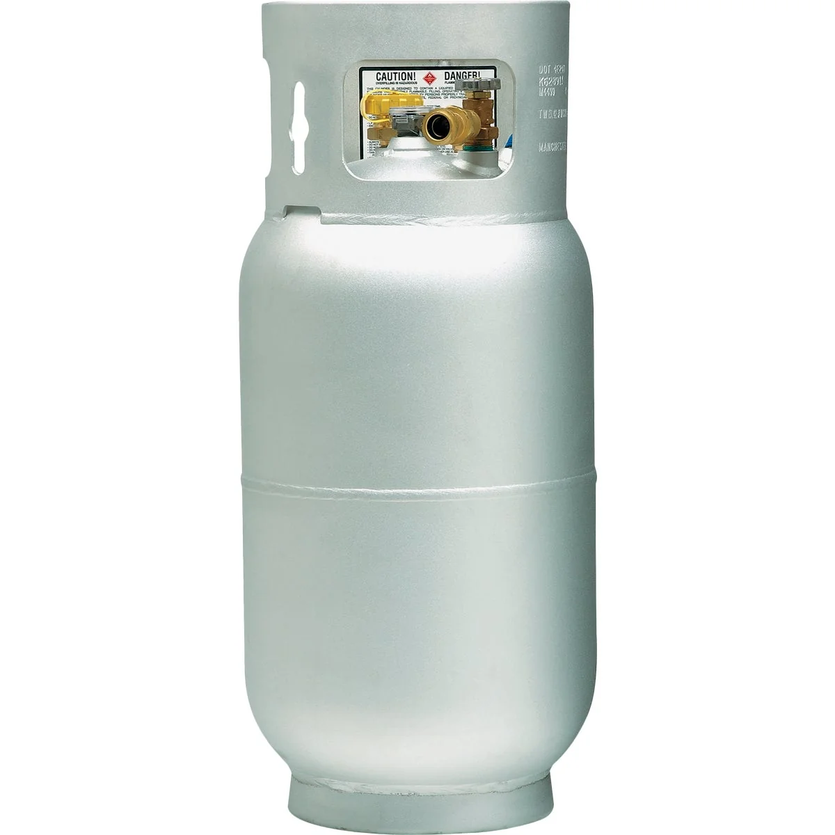 Original Manchester Tank and Equipment 33.5 Lb. Capacity Aluminum DOT Forklift LP Pre-Purged Propane Cylinder Durable