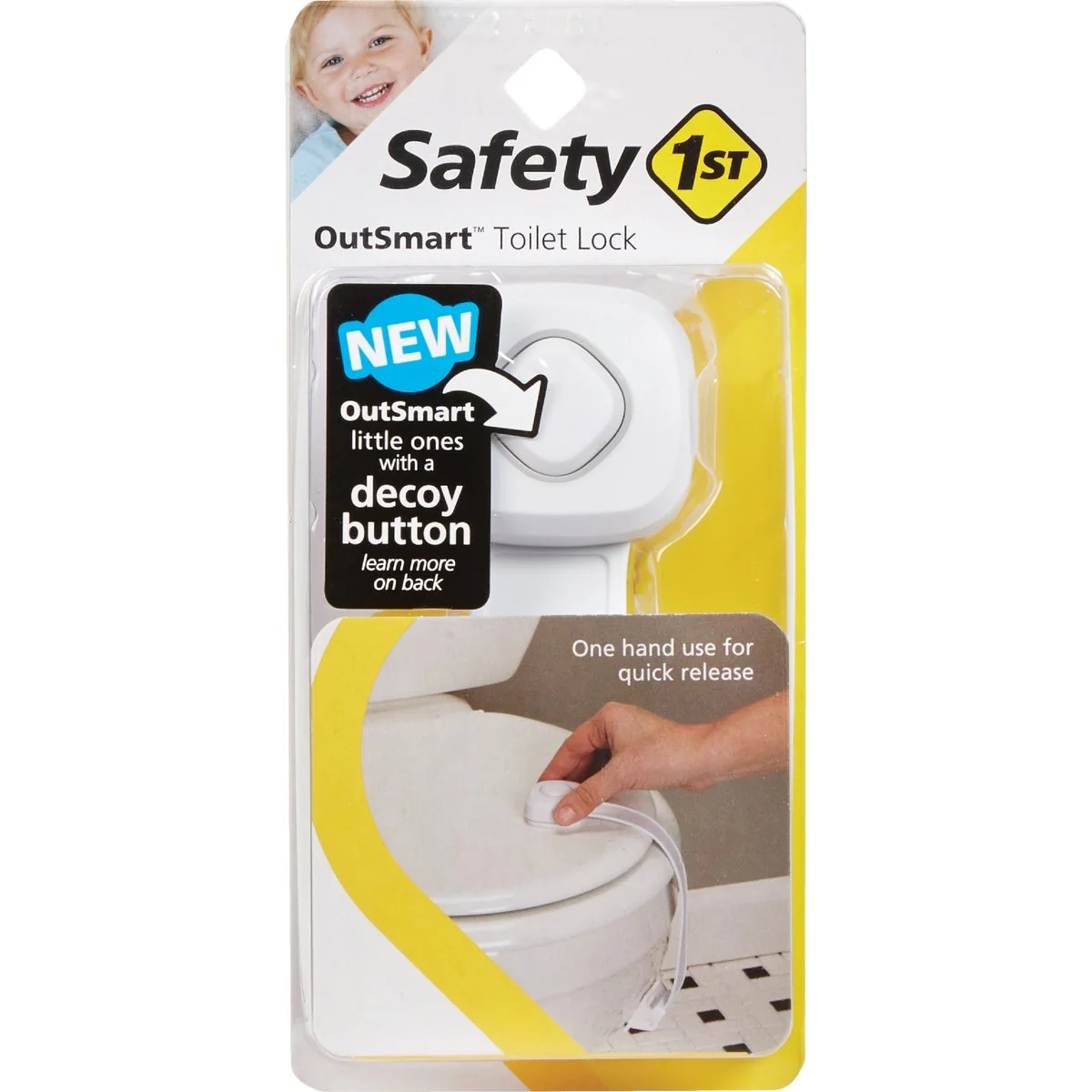 Versatile Safety 1st OutSmart White Plastic Toilet Lock Classic