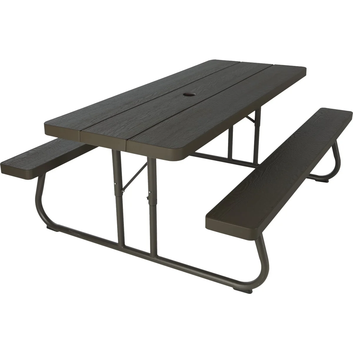 Traditional Lifetime 6 Ft. Brown Folding Picnic Table with Benches Responsible