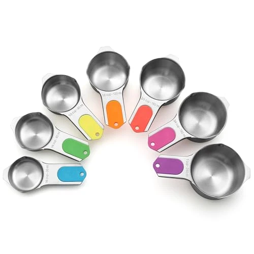Genuine Magnetic Stainless Steel Measuring Cups Set of 7 Patented 7 Count Classic