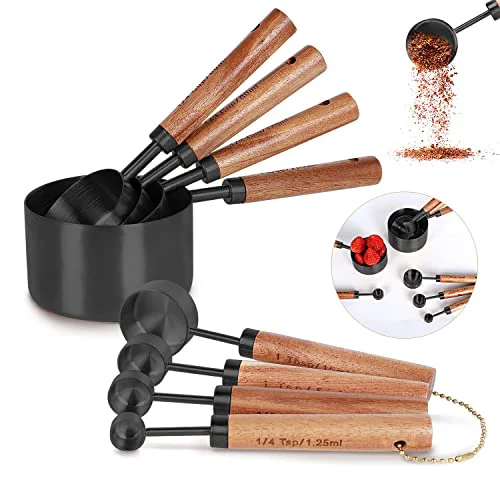 Recyclable 8 Piece Stainless Steel Measuring Cups and Spoons Unique