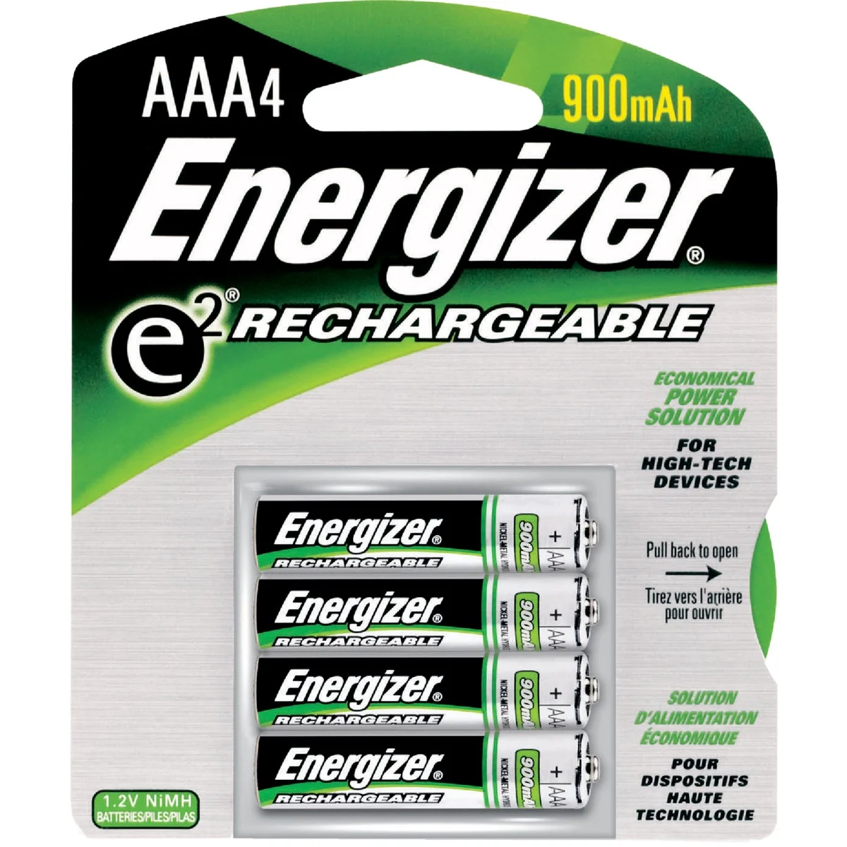 Fast Energizer AAA 800 mAh Rechargeable Batteries 4-Pack Authentic