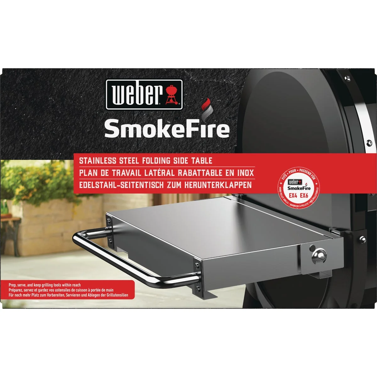 Quality Weber SmokeFire Side Folding 15.58 In. W. x 5.71 In. L. Stainless Steel Grill Shelf Stylish