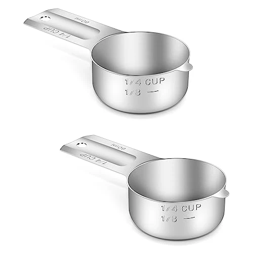 Specialty 2PCS 1 4CUP 60ml 2oz Measuring Cup 18 8 Stainless Steel Measure Scoop Organic