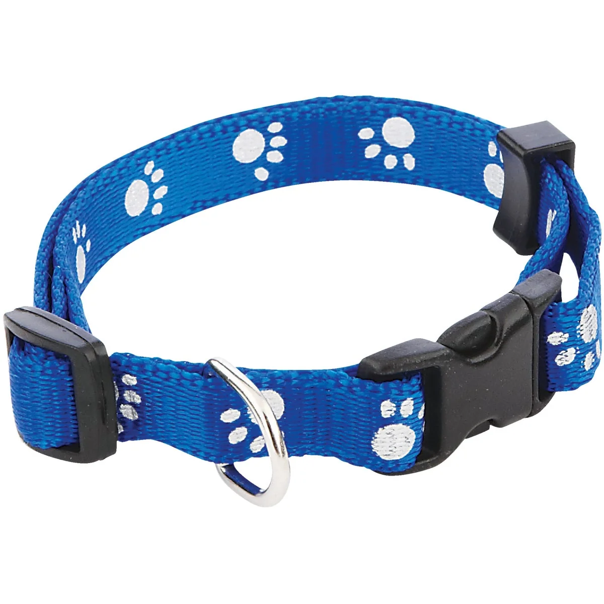 Specialty Westminster Pet Ruffin’ it Reflective 8 In. to 12 In. Nylon Paw Print Dog Collar Classic