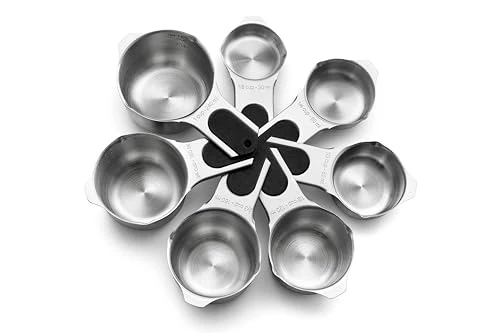 Official Magnetic Stainless Steel Measuring Cups Set of 7 Patented Black 7 Count Powerful
