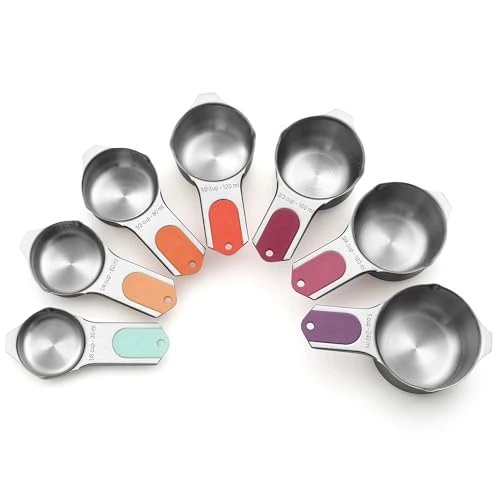 Quality Magnetic Stainless Steel Measuring Cups Set of 7 Minimalist
