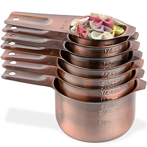 Crafted Copper Measuring Cups Set 7 Specialty
