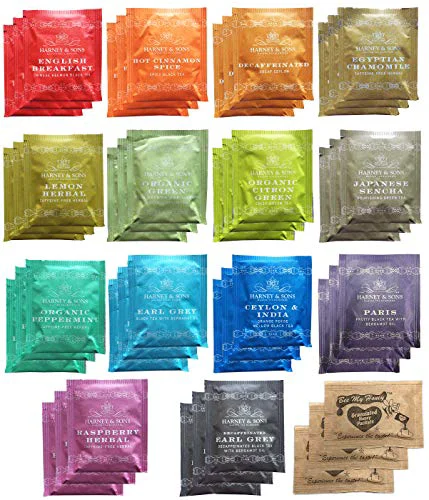 Fashionable Assorted Tea Bag Sampler Bundle 42 Count With Honey Crystal Packs Great for Birthday Breathable