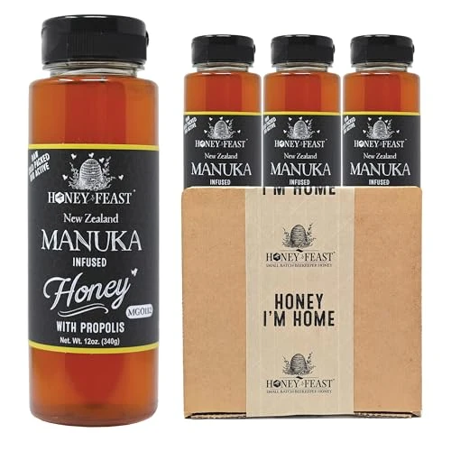 Natural New Zealand Manuka Infused Raw Honey with Propolis 12OZ 36 Fl Oz Eco-Friendly