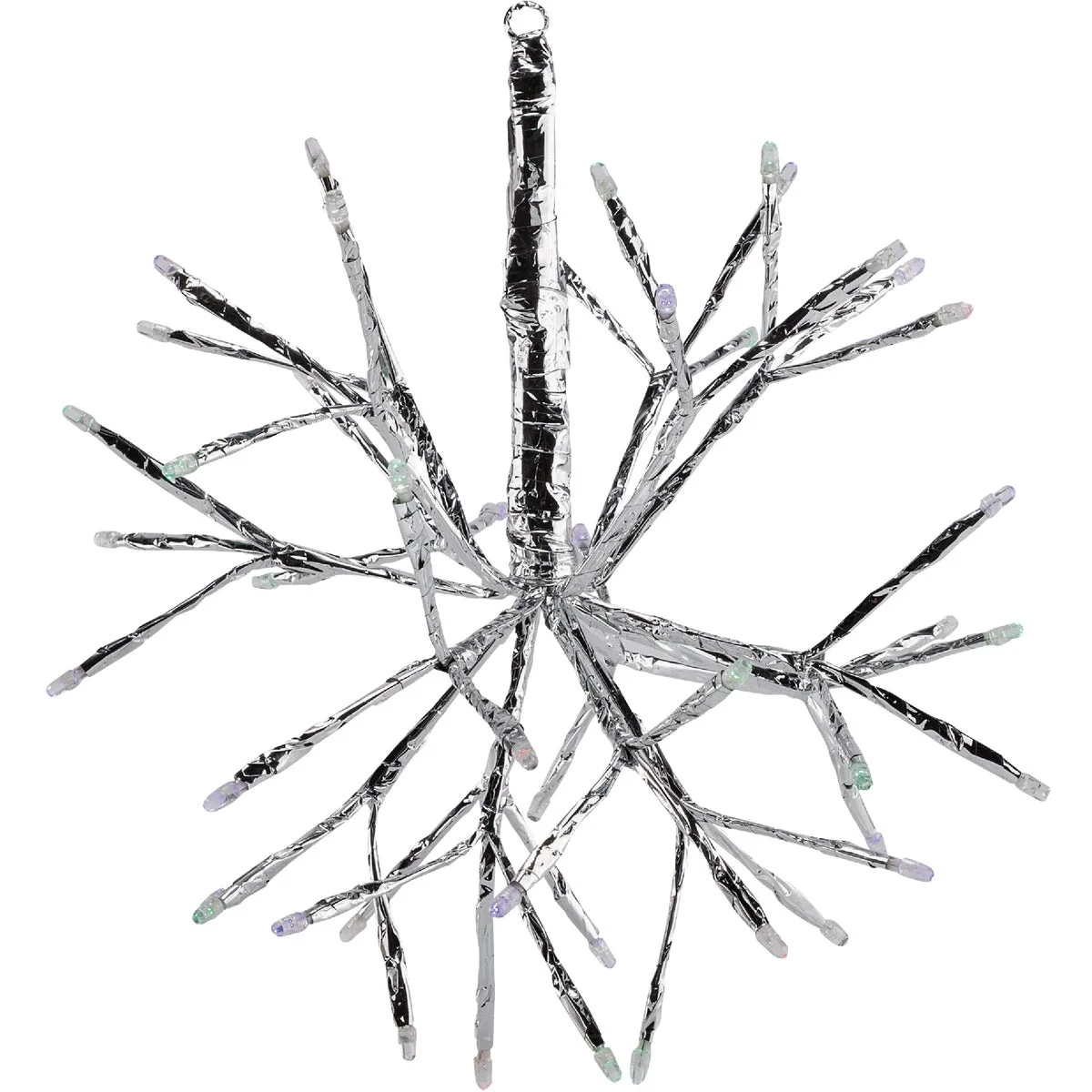 Classic Alpine 10 In. LED 48-Bulb Multi Hanging Twig Snowflake Ornament Light Decoration Top-Quality