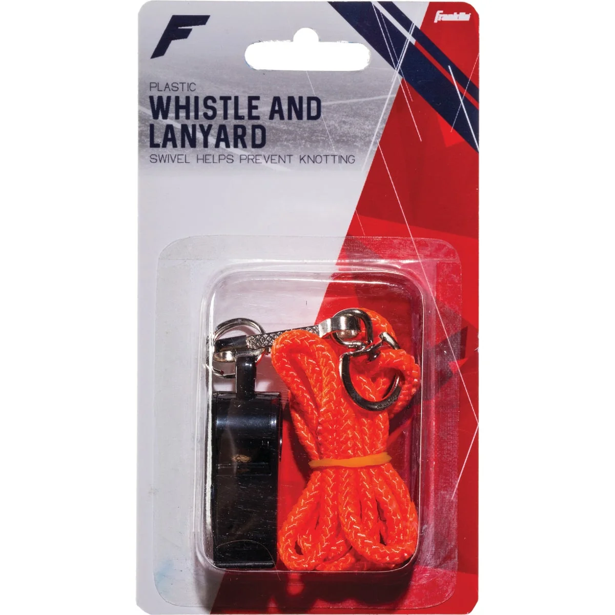 Excellent Franklin Black Plastic Whistle with Lanyard Premium Material