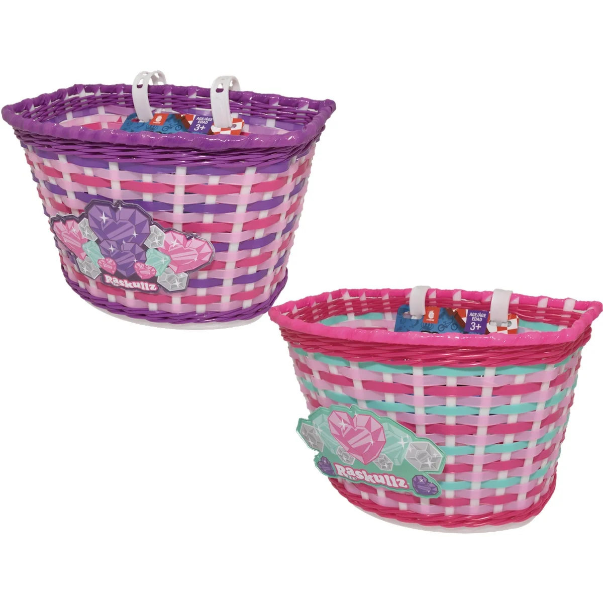 Fine Bell Sports Raskullz Plastic Weave Handle Bicycle Basket Practical