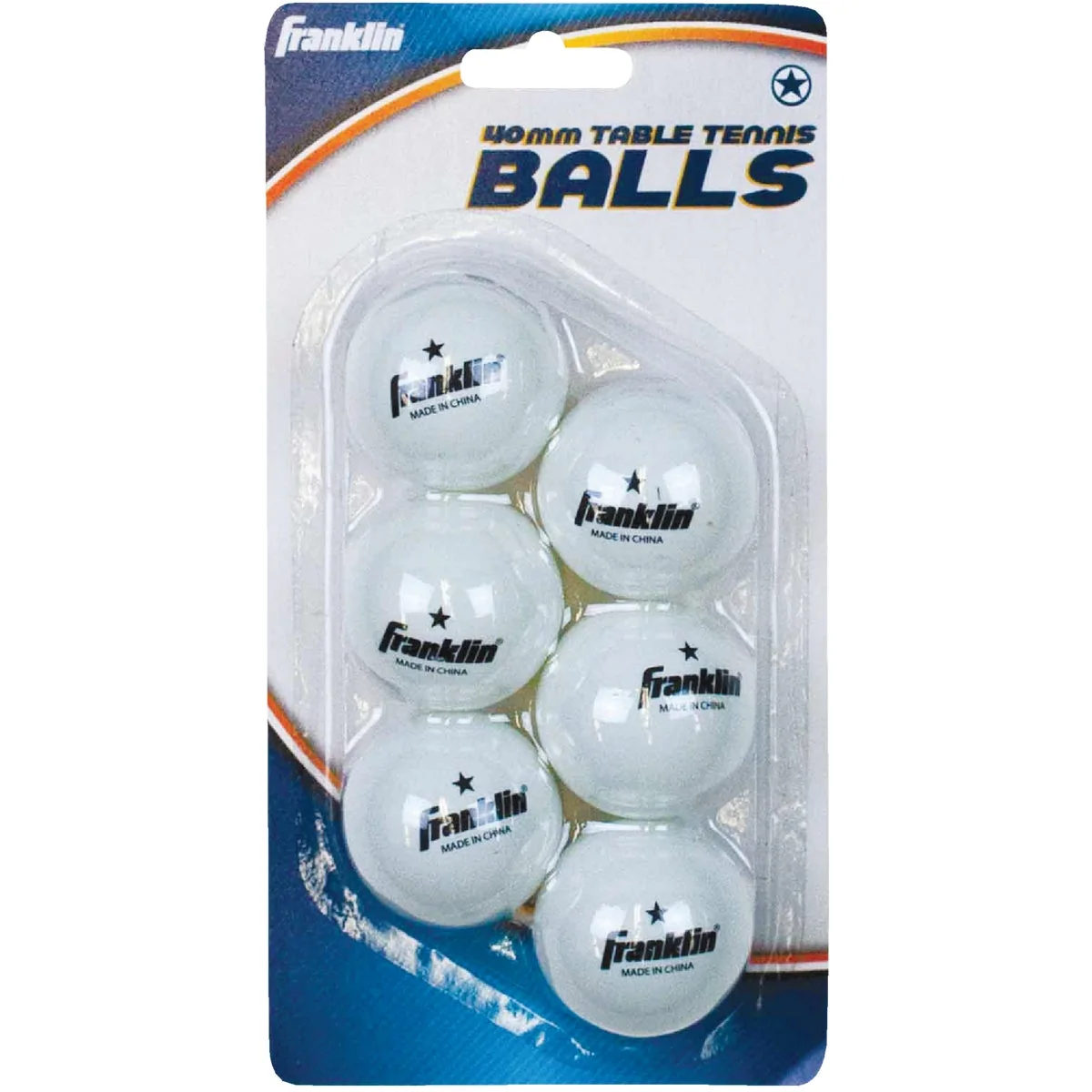 Green Franklin White Table Tennis Ball 6-Pack Selected