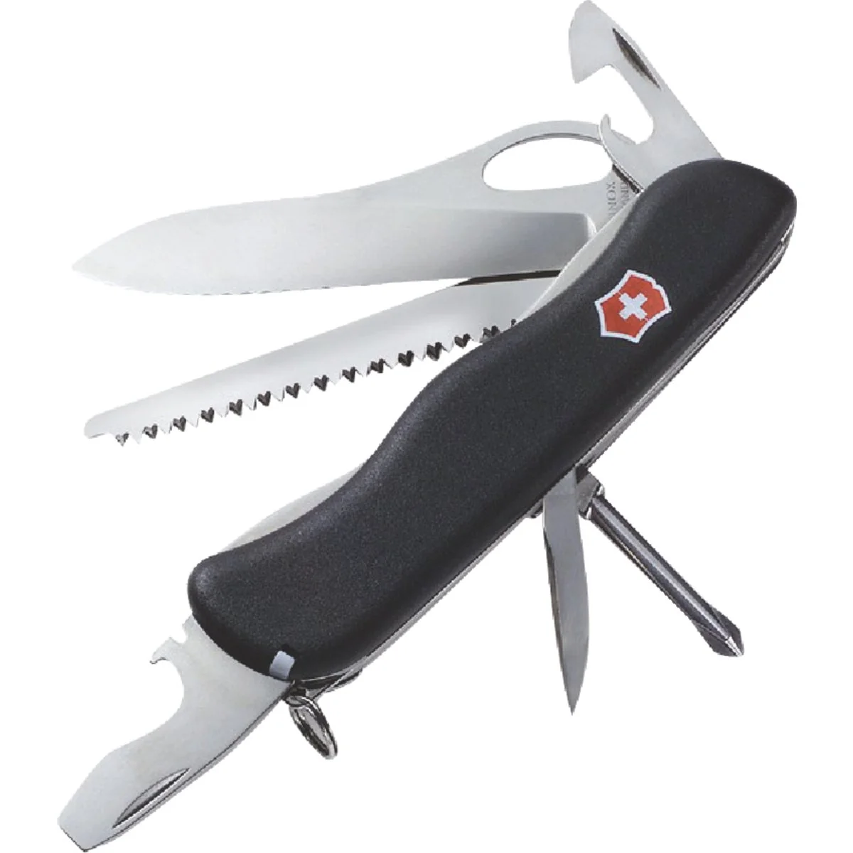 Advanced Victorinox One-Hand Trekker 12-Function 4.37 In. Black Swiss Army Knife Optimized
