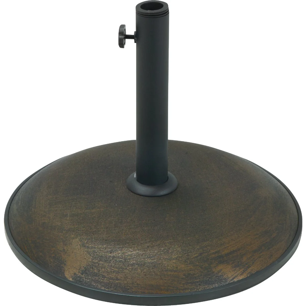 Optimized Outdoor Expressions 17 In. Round Bronze Concrete Umbrella Base Minimalist