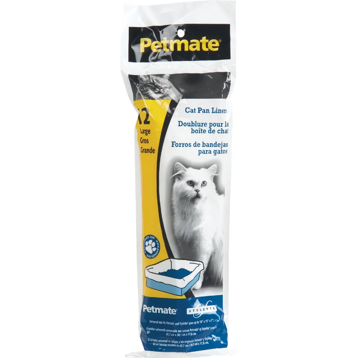 Lightweight Petmate Disposable Large Cat Litter Pan Liner 12-Count Prestigious