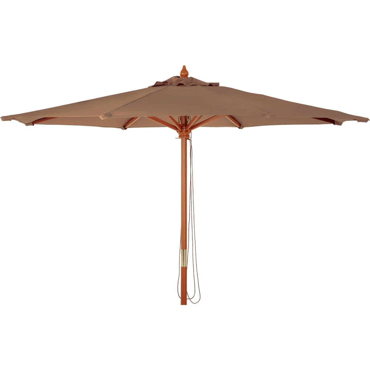 Optimized Outdoor Expressions 9 Ft. Pulley Brown Market Patio Umbrella with Chrome Plated Hardware Practical