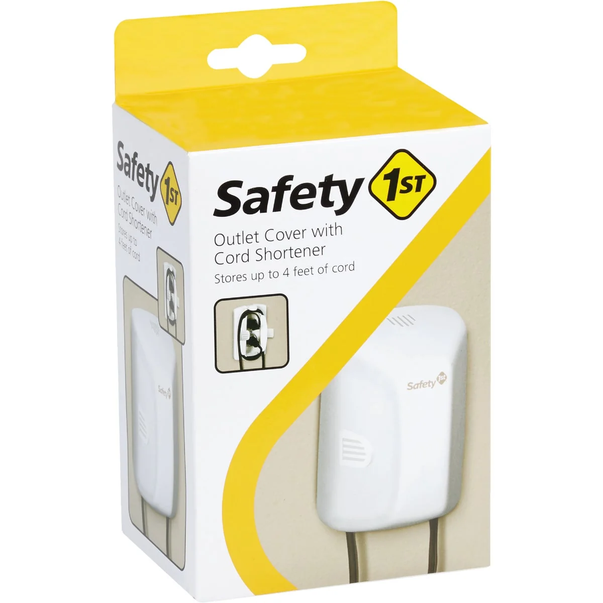 Specialty Safety 1st White Plastic Outlet Cover w Cord Shortener Durable