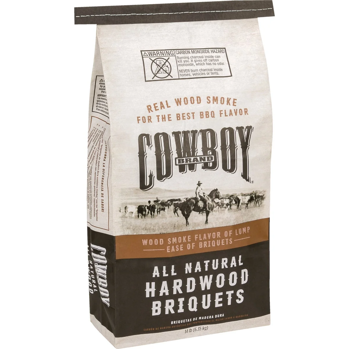 Premium Material Cowboy 14 Lb. Natural Briquets Charcoal Unique