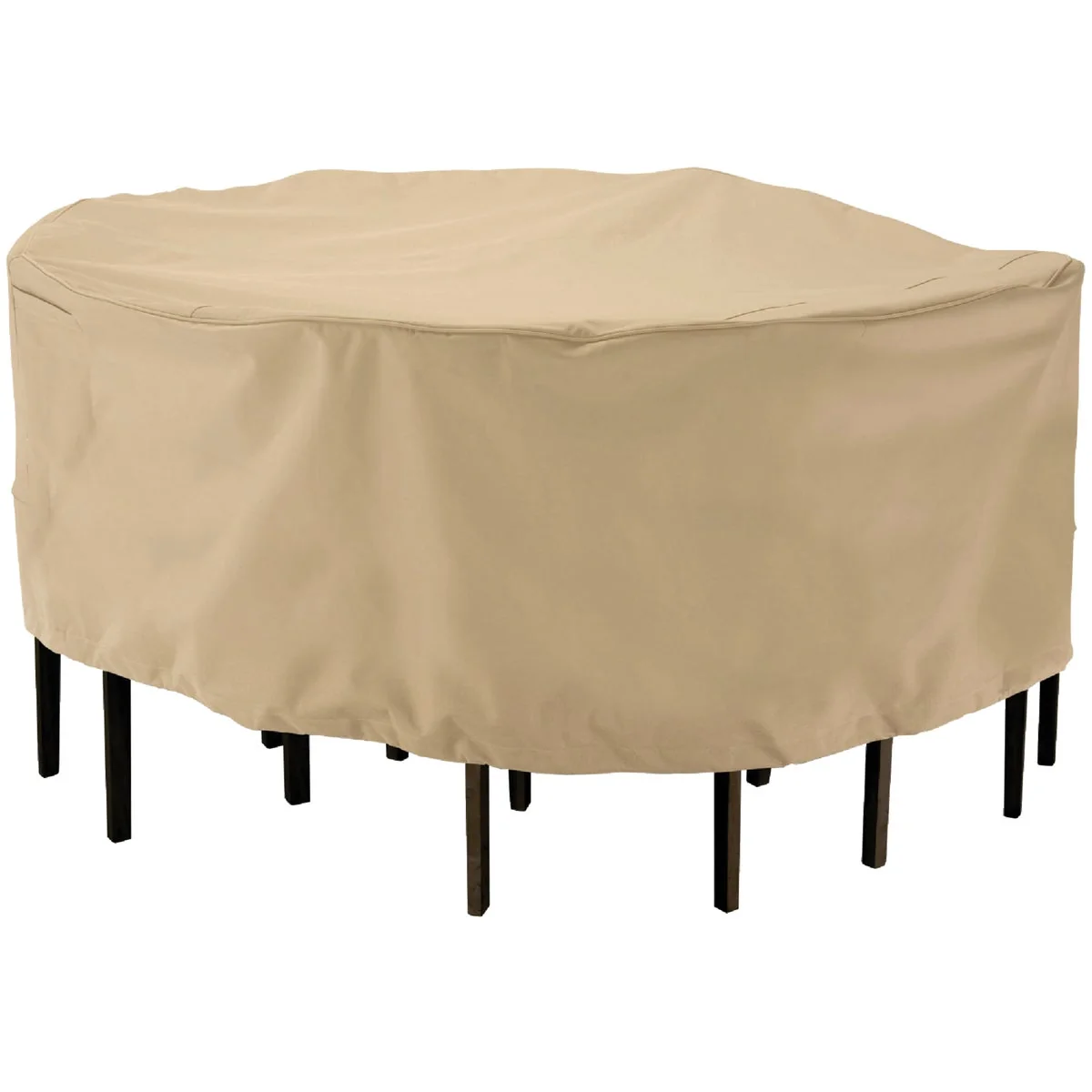 Easy-to-Use Classic Accessories 23 In. H. x 94 In. D. Tan Polyester PVC Table Cover Original Design